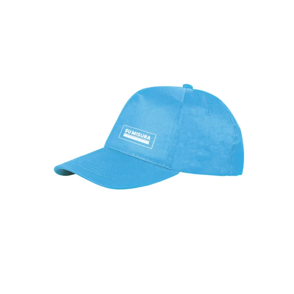 Cappello con visiera azzurro personalizzazione a scelta