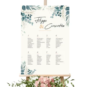 Tableau personalizzato a tema floreale matrimonio