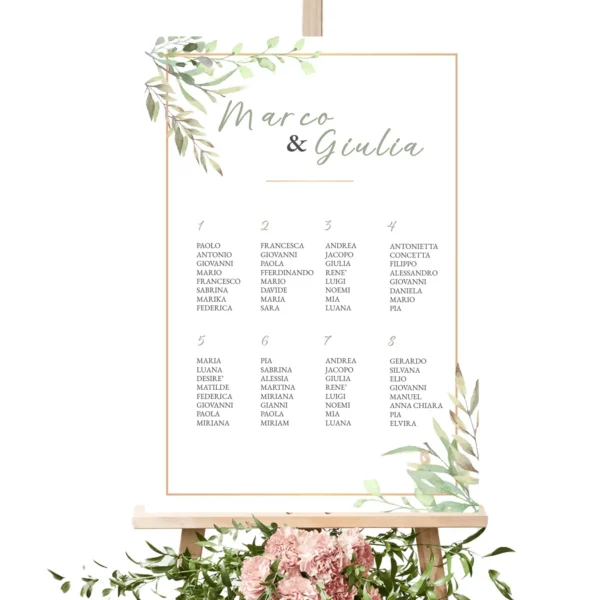 Table per matrimonio invitati