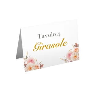 Segna tavolo con testi per matrimonio matrimonio coordinato tema floreale