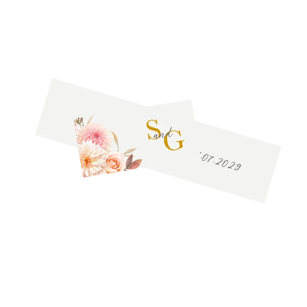 Bigliettini per confetti contesti e scritte personalizzato matrimonio fiori